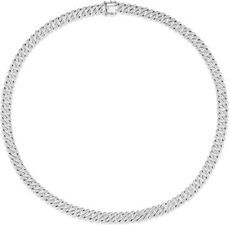 The Diamond Store 21 Inch Havana Cuban Lab Diamond Necklace 1.20ct Set in 925 Silver