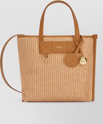 Furla textured tote bag dual handles strap