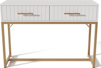 Urban Meuble Tocador blanco de lujo con cajones acanalados