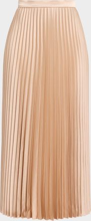 Max Mara Pleated Washed Satin Maxi Skirt