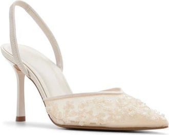 Aldo Carollina Slingback Pointed Toe Pump in Cream at Nordstrom, Size 8.5
