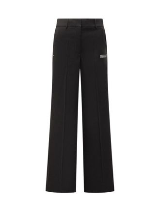Off-white Black Flared Flat Front Pants