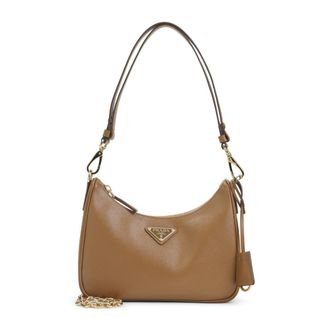 Prada Brown Logo Shoulder Bag