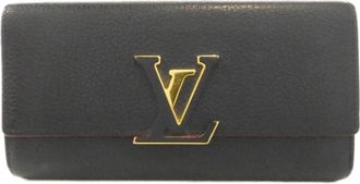 Louis Vuitton Marine Rouge Leather Long Wallet (Bi-Fold) (Pre-Owned)