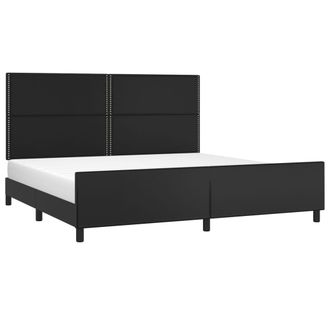 vidaXL Vidaxl - Estructura De Cama Sin Colch&oacute;n Cuero Sint&eacute;tico Negro 200x200 Cm