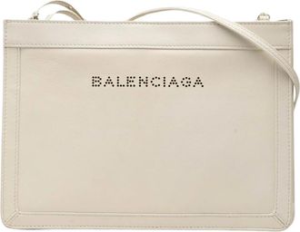 Balenciaga Pre-owned Cross Body Bags, female, White, Size: ONE SIZE Pre-owned Leather Shoulder Bag