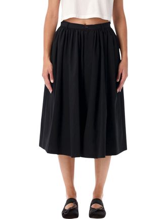 Maison Margiela Fluid Wide-Leg Bermuda Skirt with Gathered Waistband