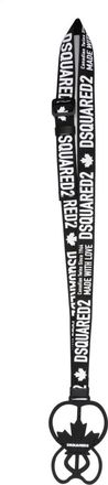 Dsquared2 maple leaf-plaque logo-print lanyard - men - PVC - One Size - Black