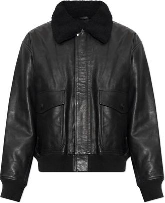 A.P.C. Leren Jas Charies - Heren - Leren en Su&egrave;de Jassen - Zwart - XL - Leer - Jassen