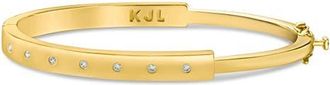 Kenneth Jay Lane Cubic Zirconia Bangle Bracelet in Gold Plated at Nordstrom