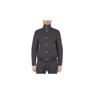 Paolo Pecora Antraciet Jas 77%Pl 22%Wo 1%Ea - Heren - Bomber jackets - Zwart - XL - Wol - Jassen