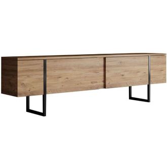 Asir Group LLC Mobili TV, tavolo TV, credenza bassa Stand Atlantic Pino Nero