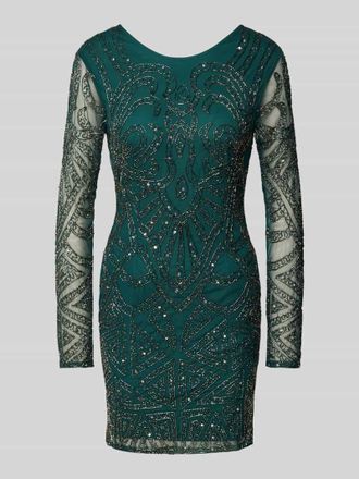 Lace & Beads Cocktailkleid mit Zierperlenbesatz in Gruen, Gr&ouml;&szlig;e XS