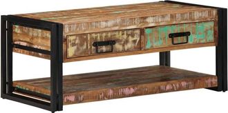 vidaXL Vidaxl - Mesa De Centro Multicolor 90x50x38 Cm Madera Maciza Reciclada