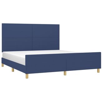 vidaXL Cama Sin Colch&oacute;n Tela Azul 180x200 Cm Vidaxl