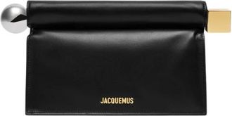 Jacquemus La Pochette Rond Carre - Dames - Clutches - Zwart - ONE Size - Leer - Tassen
