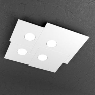 Top-Light Top-light - Toplight Plafoniera da soffitto quadrata 4 luci Plate con attacco GX53, struttura colore bianco, design moderno 50x46x3cm