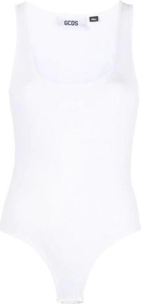 GCDS Witte Casual Body Jersey Bodysuit - Dames - Bodies - Wit - L - Tops