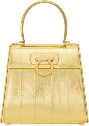 Ferragamo Borsa a tracolla Iconic piccola con manico - Oro