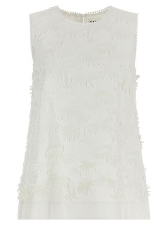 Parosh White Embroidered Top