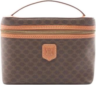 Celine Pre-owned Macadam Coated Canvas Handbag - Dames - Vintage Handtas - Bruin - ONE Size - Leer - Vintage