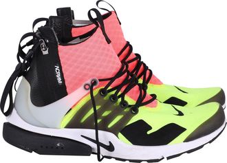 Nike Air Presto x Acronym Sneakers in White/Black Hot Lava Volt Neoprene