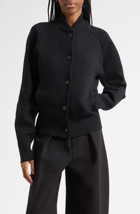Jacquemus Le Lavande Bomber Cardigan in Black at Nordstrom, Size 10 Us