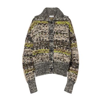 Dries Van Noten Oversized Jacquard Wollen Vest - Dames - Truien - Veelkleurig - Maat: S Wol