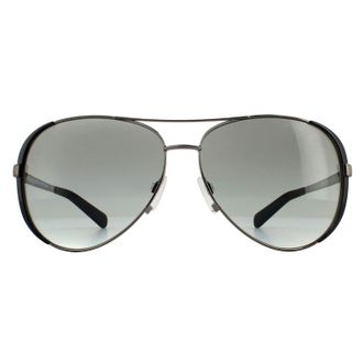 Michael Kors Aviator Womens Gunmetal Black Grey Gradient Sunglasses - One Size