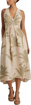Reiss Anna Sleeveless Detail Linen Dress