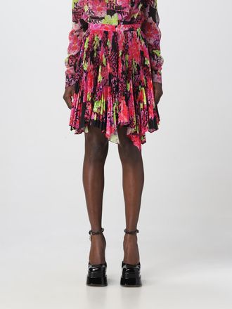 Versace Bloemenprint Geplooide Minirok