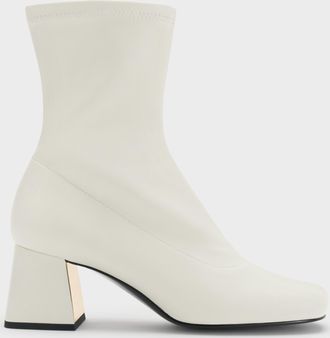 Charles & Keith Jully Metallic Trapeze Heel Ankle Boots