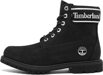 Timberland (WMNS) Timberland 6 Inch Premium Waterproof Boots Black Nubuck Logo A41CXW