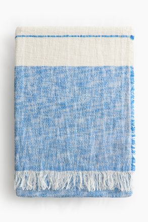 H&M Plaid aus Leinenmix - Blau/Cremefarben