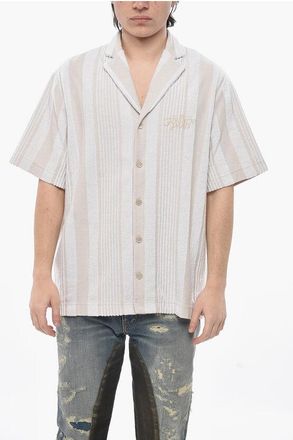 Givenchy Camicia a Maniche Corte in Spugna con Motivo Bayadere taglia M