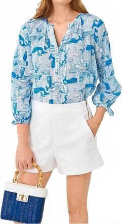 Lilly Pulitzer Andria Top In Nassau Blue