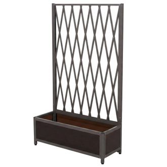 Hhg [nunca Usado] Espalderilla De Aluminio Hhg-577, Espaldera Tipo Tijera Para Macetas Y Jardineras, Acero 152 X 90 X 35 Cm, Gris
