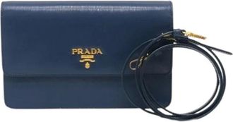 Prada Pre-owned Cross Body Bags, female, Blue, Size: ONE SIZE Pre-owned Vintage Crossbody Bag