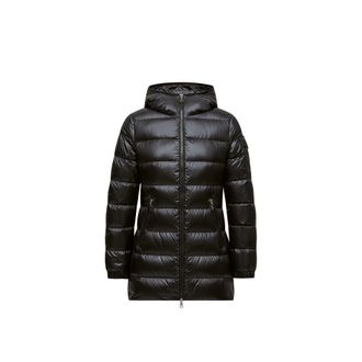 Moncler Glements Hooded Mid-length Down Jacket Black Size 00