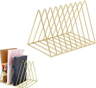 OEM Revistero, Estante Para Discos, Estante Triangular De Acero Para Correo Y Libros, Bandeja De Lectura, Revistero, Revistas Y Libros, Dorado, Metal