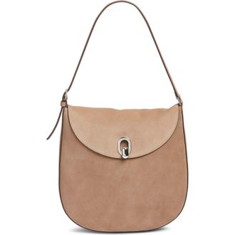 Savette Large Tondo Suede Hobo Bag in Taupe at Nordstrom