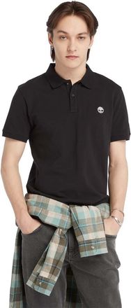 Timberland Mens Timberland Oyster River Logo Short Sleeve Polo Shirt in Black