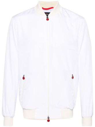 Kiton zipped bomber jacket - men - Polyester/Polyester - 54 - White