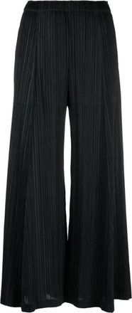 Pleats Please Issey Miyake plissé-effect straight-leg trousers - women - Polyester - 5 - Black