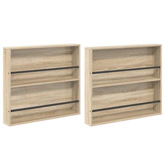 vidaXL Estante De Revistas 2 Pcs Roble Sonoma 80 X 12 X 70 Cm Vidaxl