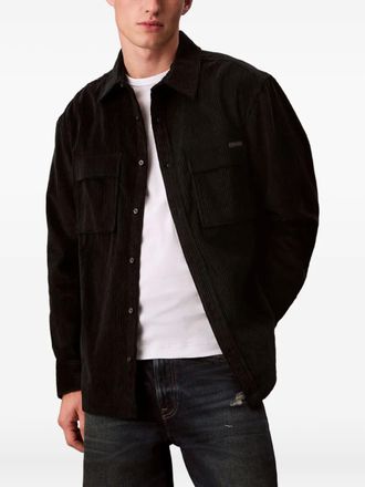 Calvin Klein Jeans Giacca-camicia a coste con tasca - Nero