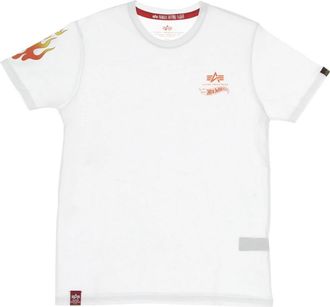 Alpha Industries Flame Tee Hot Wheels T-Shirt - Heren - T-shirts - Wit - S - Katoen - Tops