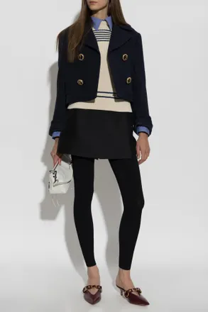 Balenciaga Wool Blazer, Womens, Navy Blue