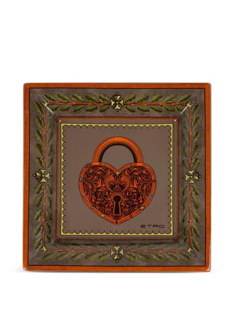 Etro Home ceramic tray (20cm x 20cm) - Brown