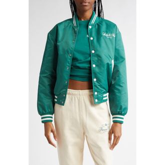 Sporty & Rich Wellness Nylon Varsity Jacket in Alpine at Nordstrom Rack, Size Medium